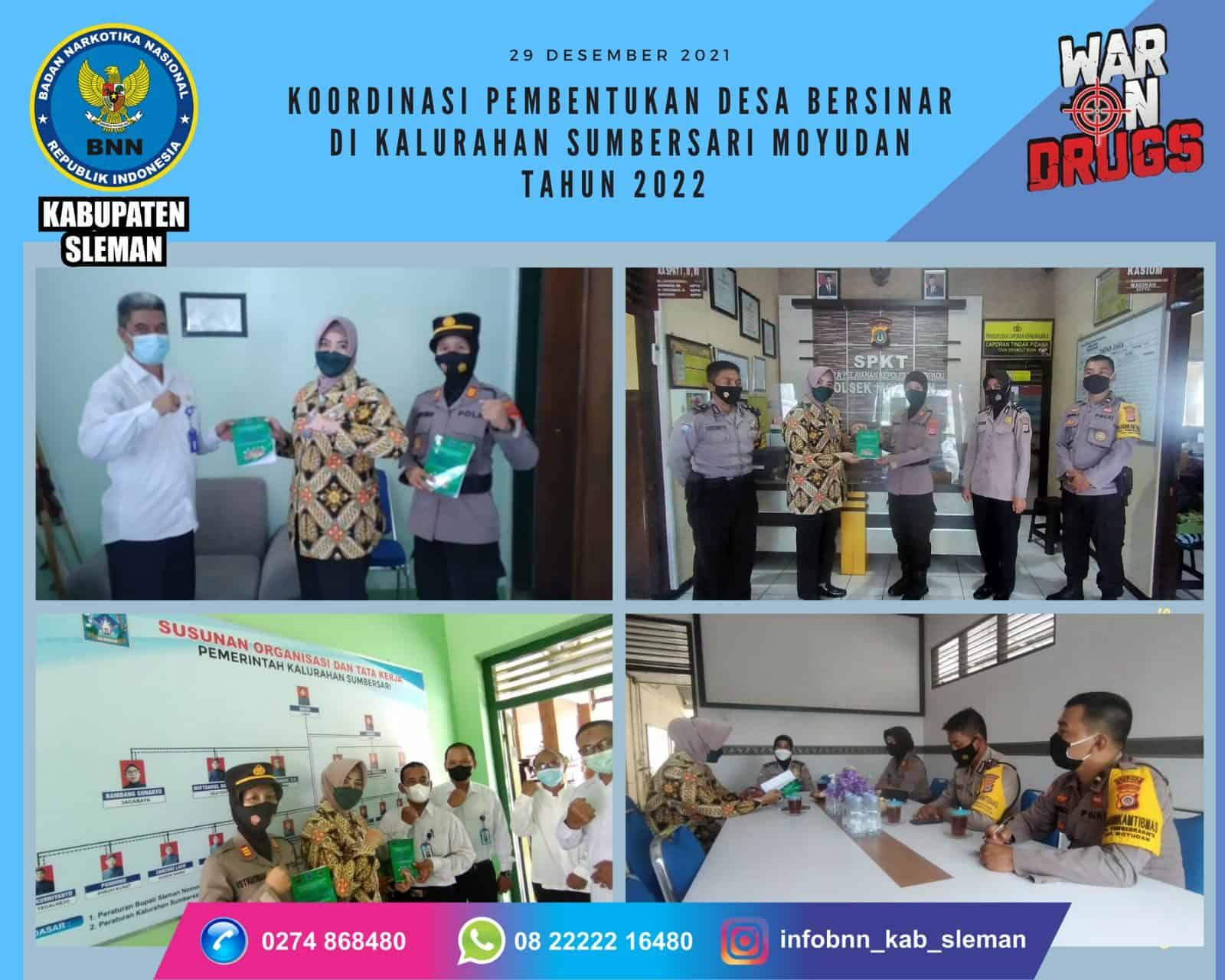 Koordinasi Kepala BNN Kabupaten Sleman di Kalurahan Sumbersari,Kantor Kapanewon Moyudan, dan Polsek Moyudan Konsep Otomatis