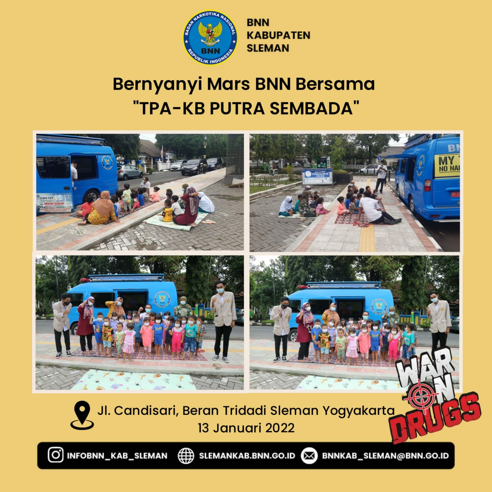 BNNK Sleman Ajak Anak-Anak Nyanyikan Mars BNN BNNK Sleman Ajak Anak-Anak Nyanyikan Mars BNN