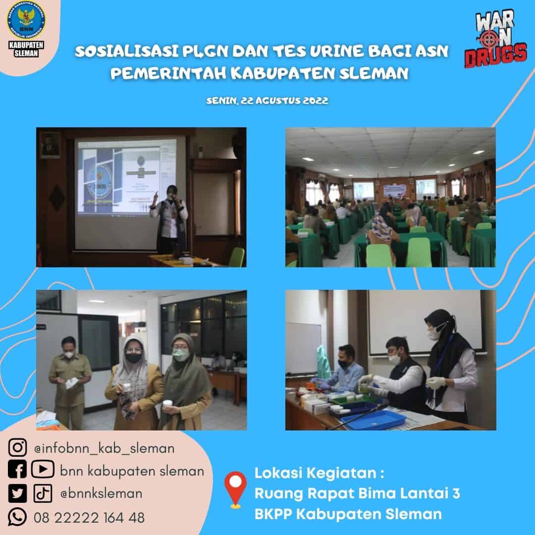 BKPP Kabupaten Sleman Gelar Sosialisasi P4GN dan Tes Urin Bagi PNS BKPP Kabupaten Sleman Gelar Sosialisasi P4GN dan Tes Urin Bagi ASN