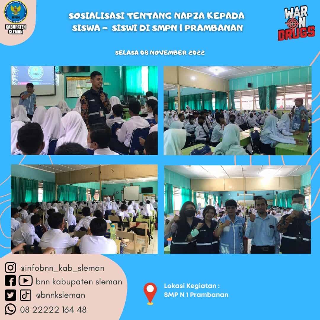 Sosialisasi NAPZA Bagi Pelajar SMP Negeri 1 Prambanan Sosialisasi NAPZA Bagi Pelajar SMP Negeri 1 Prambanan