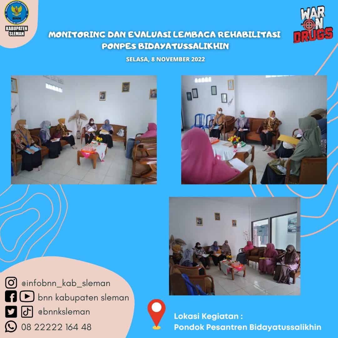 Monitoring dan Evaluasi Lembaga Rehabilitasi Ponpes Bidayatussalikhin Tahun 2022 Monitoring dan Evaluasi Lembaga Rehabilitasi Ponpes Bidayatussalikhin Tahun 2022