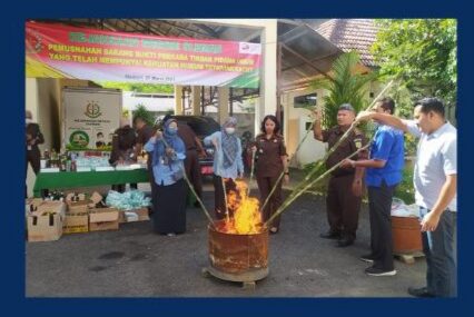 BNNK Sleman Hadiri Pemusnahan Barang Bukti di Kejaksaan Negeri Sleman