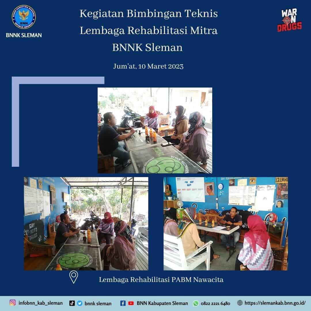 Tim Rehabilitasi BNNK Sleman Kunjungi Lembaga Rehabilitasi PABM Nawacita Dalam Rangka Bimtek Tim Rehabilitasi BNNK Sleman Kunjungi Lembaga Rehabilitasi PABM Nawacita