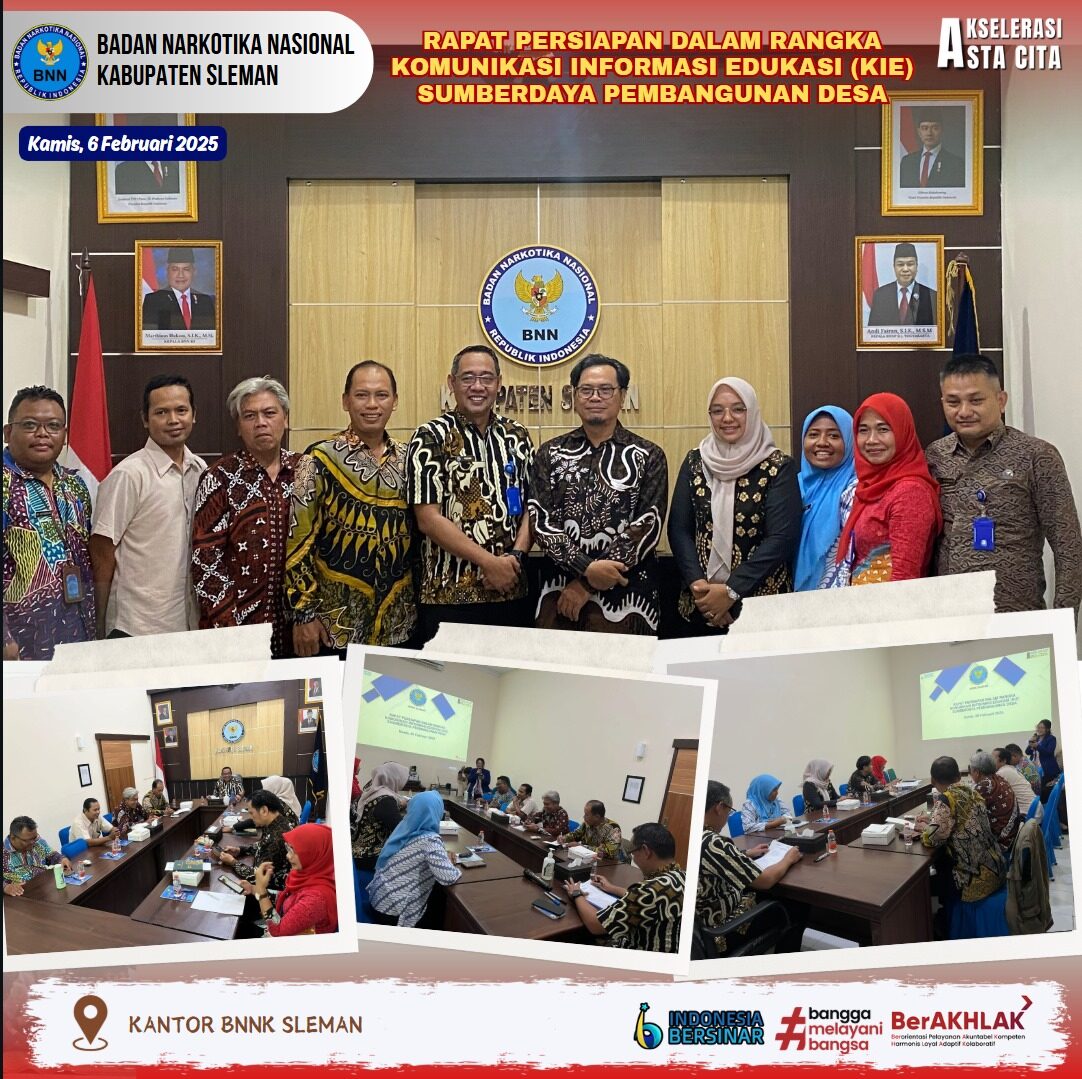 BNNK Sleman Gelar Rapat Persiapan Advokasi Ketahanan Keluarga Berbasis Pembangunan Desa BNNK Sleman Gelar Rapat Persiapan Advokasi Ketahanan Keluarga Berbasis Pembangunan Desa