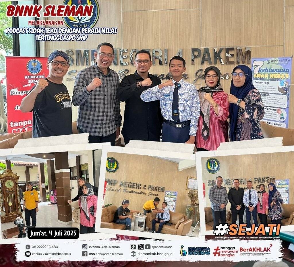 BNNK Sleman Gelar Podcast “Sidak Teko” Bareng Juara ASPD SMP: Inspirasi dari SMPN 4 Pakem BNNK Sleman Gelar Podcast “Sidak Teko” Bareng Juara ASPD SMP: Inspirasi dari SMPN 4 Pakem