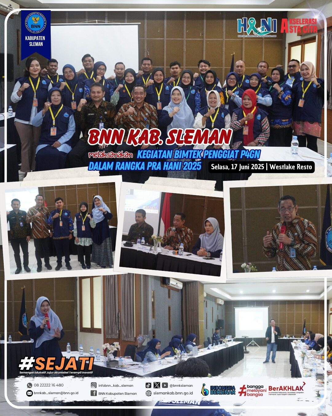 BNNK Sleman Gelar Bimtek Penggiat P4GN, Dorong Kolaborasi Lintas Sektor Jelang HANI 2025 BNNK Sleman Gelar Bimtek Penggiat P4GN, Dorong Kolaborasi Lintas Sektor Jelang HANI 2025