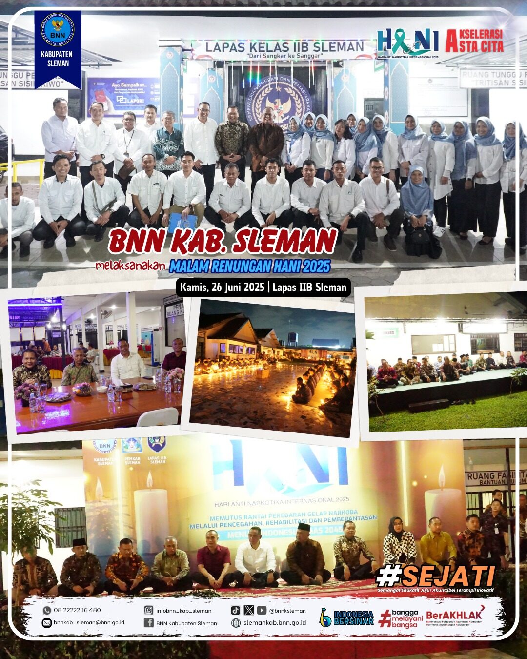BNNK Sleman Gelar Malam Renungan HANI 2025, Gaungkan Komitmen Bersama Perangi Narkoba BNNK Sleman Gelar Malam Renungan HANI 2025, Gaungkan Komitmen Bersama Perangi Narkoba